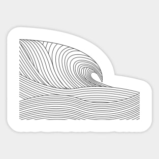 Big Wave Made Of Lines Sticker